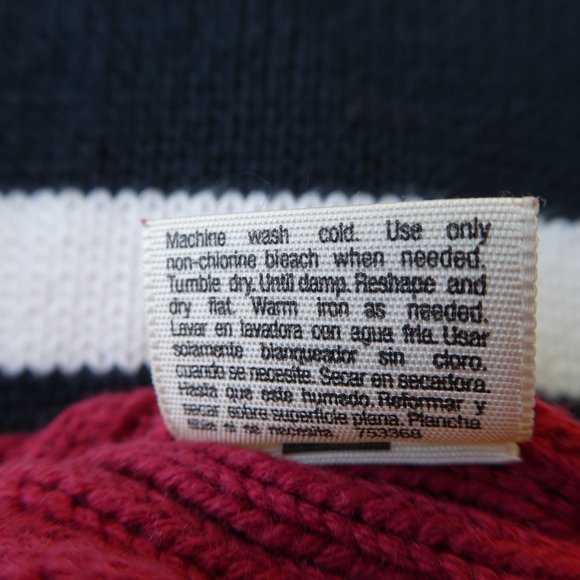 Vintage Cotton Knit Sweater Red White Blue Patriotic St Johns Bay Quarter Zip L - Picture 6 of 6